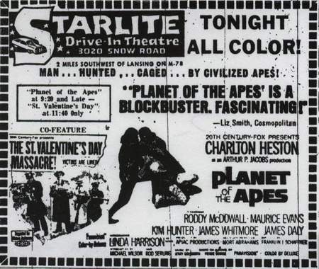 Starlite Drive-In Theatre - Ad July 3 1968 (newer photo)